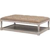 Townsend Coffee Table in LiveSmart Walden Stone with Gold Nails & Gray Wood 6429UP.WSTO-GLD/NG